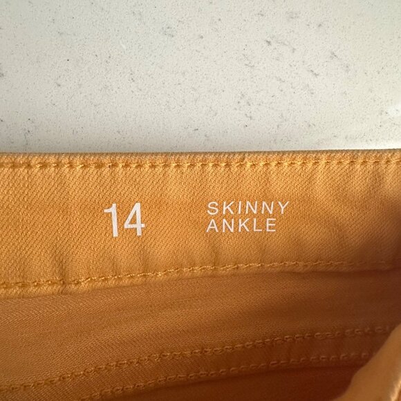 A.n.a Womens Skinny Ankle Pants Size 14 Yellow Cotton Blend - Picture 5 of 7